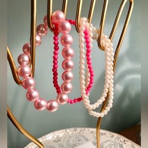 2/$10 Lot Mixed Girls Dress Up Play Bracelets Necklace Jewelry Beads Faux Pearl